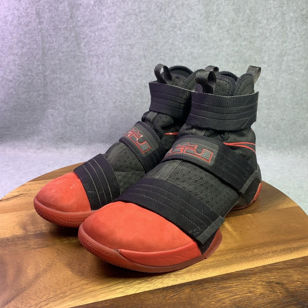 Nike Soldier Ten LeBron Men 11.5 Basketball Shoes Black Red BRED Buckeye OG 2016
